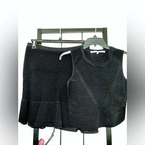 Rachel Roy Black Knit Skirt Set